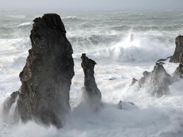 Nature île Photogénique, Ocean, Hiver, Aiguilles De Port Coton, Bangor, Côte Sauvage, Belle île En Mer, île De Bretagne, Bretagne Sud, Au Large Du Golfe Du Morbihan © Loup Samzun
